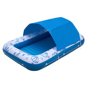Inflatable Pool Float with UPF 50+ Canopy, 82" x 55" Large Tanning Pool Floating Lounger for Adults