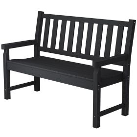 2-Person Garden Bench, HDPE Outdoor Bench with 530 lbs Capacity, Curved Seat for Backyard, Park, Porch, Lawn, Black