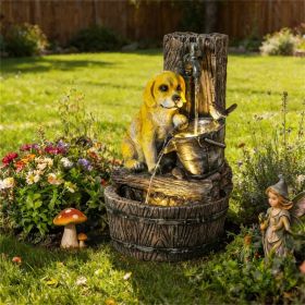 Outdoor Fountain, Garden Fountain, Rustic Brown