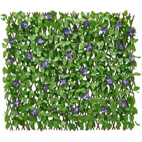 Expandable Fence Privacy Screen, 25.5 x 122 in Expand Artificial Plant Wall, Realistic Artificial Ivy Panel with 50 Zip Ties