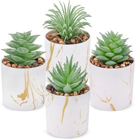 Set of 4 Succulents Plants Artificial Fake Succulents Plants for Office Desk Accessories for Women Home Decor(Green)