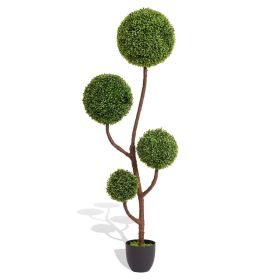 2025 High quality green plant trees spiral for indoor outdoor decoration artificial boxwood topiary ball tree 150cm 1pcs/set
