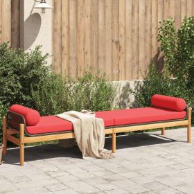 Patio Bench Brown and Red PE Rattan Removable Covers Patio Bench