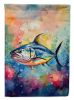 Yellowfin Tuna House Flag Large Porch Sleeve Pole Decorative Outside Yard Banner Artwork Wall Hanging, Polyester, House Size, Multicolor