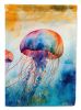 Jellyfish House Flag Large Porch Sleeve Pole Decorative Outside Yard Banner Artwork Wall Hanging, Polyester, House Size, Multicolor