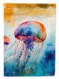 Jellyfish House Flag Large Porch Sleeve Pole Decorative Outside Yard Banner Artwork Wall Hanging, Polyester, House Size, Multicolor