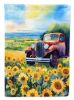 Kansas Sunflowers in Watercolor House Flag Large Porch Sleeve Pole Decorative Outside Yard Banner Artwork Wall Hanging, Polyester, House Size