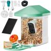 Smart Bird Feeder with Camera, 2K HD AI Identify 10,000+ Bird Species, Solar-Powered Bird Watching Camera with Auto Capture & Instant Notify