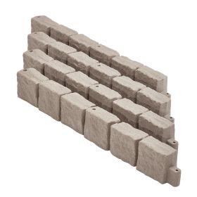 Faux Stone Landscape Edging, 46.8 x 3.9 in Realistic Lawn Edging, Flexible Brick-Sized Garden Edging Border with Anchoring Spikes