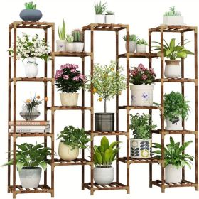 Plant stand indoor outdoor, 17 tier large tall plant stand for indoor plants multiple, wooden plant stand table for living room garden patio wind