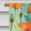 California California Poppies in Watercolor House Flag Large Porch Sleeve Pole Decorative Outside Yard Banner Artwork Wall Hanging, Polyester