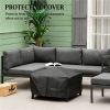 Fire pit with grill, outdoor fireplace, black