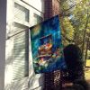 Treasure Chest House Flag Large Porch Sleeve Pole Decorative Outside Yard Banner Artwork Wall Hanging, Polyester, House Size, Multicolor