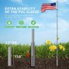 25FT Telescoping Flag Pole with 3x5 Polyester American Flag and Golden Ball