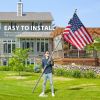 25FT Telescoping Flag Pole with 3x5 Polyester American Flag and Golden Ball