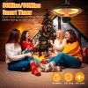 1500W Outdoor Patio Heater Electric Hanging Heated Ceiling Mounted Heating Lamp IP23 Waterproof with 3 Heating Levels 30Mins/60Mins Timer 2 Remote Con