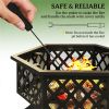 Outdoor fire pit with barbecue grill, fireplace