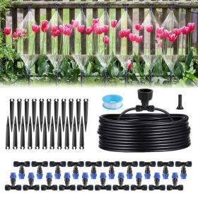 75FT Mist Drip Irrigation System With Adjustable Misting Nozzle Quick Connect Automatic Garden Watering System For Garden Lawn Patio Flower Bed (Option: Drip Irrigation System)