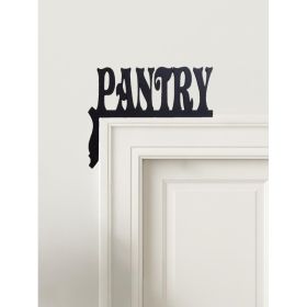 Vintage Farmhouse Pantry Sign - Hand Painted Rustic Wooden Wall Art (Option: Wrought iron decoration)