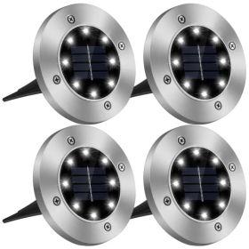 4Pcs Solar Powered Ground Light Outdoor IP65 Waterproof Buried (Option: 4PCS)