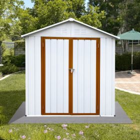 Outdoor Storage Sheds 6FTx4FT  Roof White Yellow (Option: white)