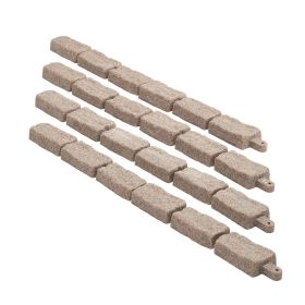 Faux Stone Landscape Edging, 46.4 x 2.2 in Realistic Lawn Edging, Flexible Brick-Sized Garden Edging Border with Anchoring Spikes (Color: Brown, size: Small Size)