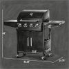 52" Barbecue Grill with Wheels 4+1 Burner Liquid Propane Gas Grill