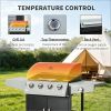 52" Barbecue Grill with Wheels 4+1 Burner Liquid Propane Gas Grill