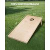 Cornhole Set, 4x2 ft Corn Hole Game Boards, Solid Wood Portable Toss Board, Indoor and Outdoor Cornhole Play for Adults