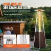 Patio Heater for Outdoor Use, 48000BTU Pyramid Propane Heater w/Wheels, Quartz Glass Tube Outdoor Patio Flame Heater for Patio, Party, Backyard
